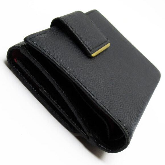 Prada bi fold leather wallet Navy Blue pink gold - Picture 2 of 5